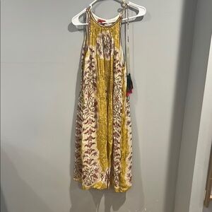 Bohemian Yellow and Cream Maxi Dress